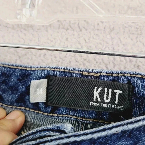 Kut From The Kloth Womens Distressed Button-Fly Jeans Size 14 Cotton Blend  9CT - Picture 4 of 6